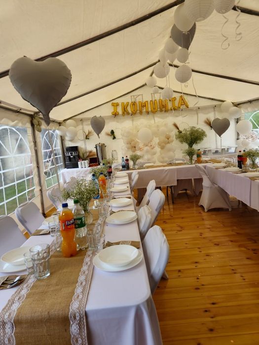 Wynajem namiotów krzeseł stołów