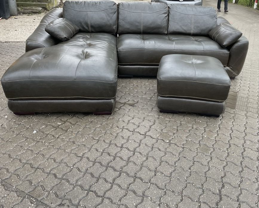 Narożnik skórzany z pufą mozliwy transport