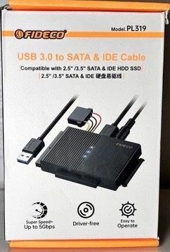 FIDECO USB 3.0 → SATA/IDE адаптер для 2.5/3.5" HDD/SSD з блоком живлення 12V