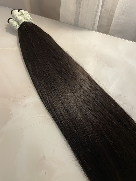 Włosy slowianskie ciemny braz 65 cm naturalne