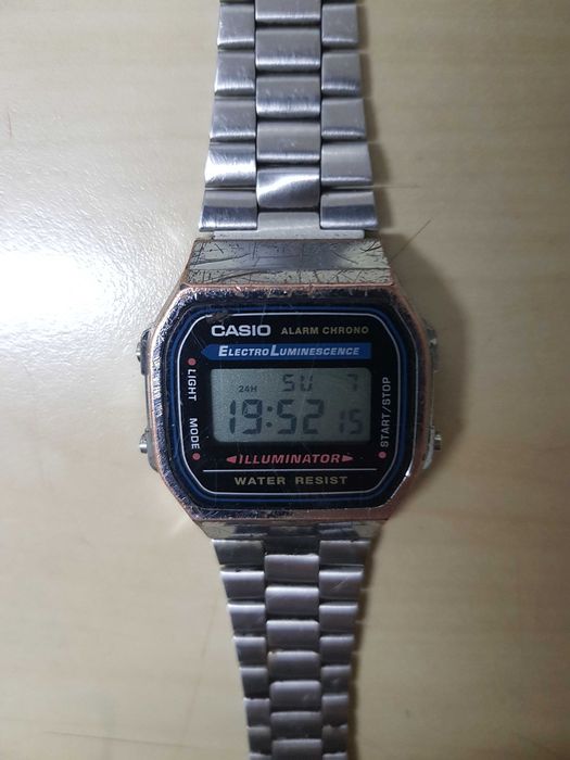 Zegarek nareczny CASIO A168 ILLUMINATOR 3298 ElectroLuminescence Alarm