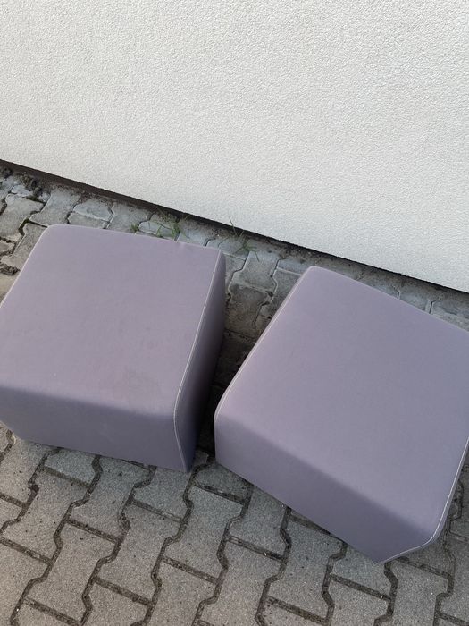 2 pufy tapicerowane – szare – 160zl komplet