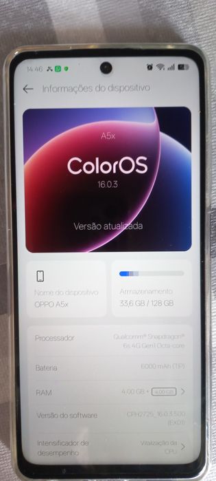 Oppo A5x 128gb como novo