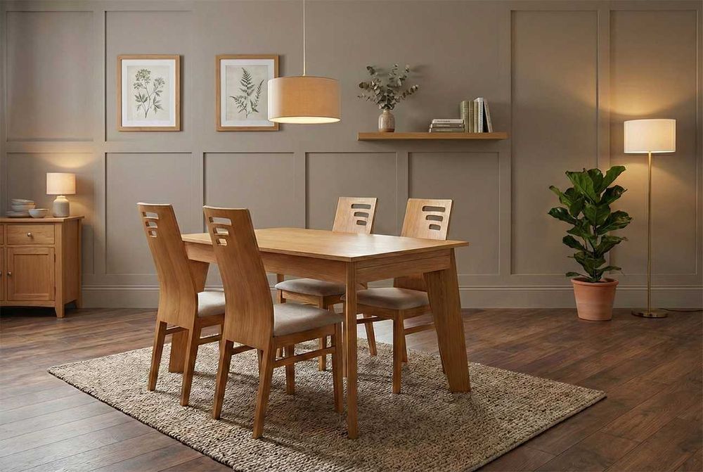 Stół Skrzyniowo-ramowy Dębowy 140x80+2x40