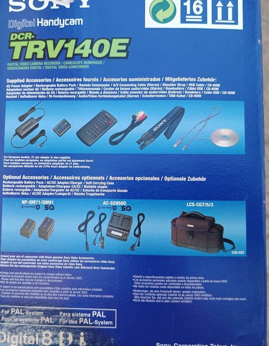 Sony Handycam DCR-TRV140E Digital8
