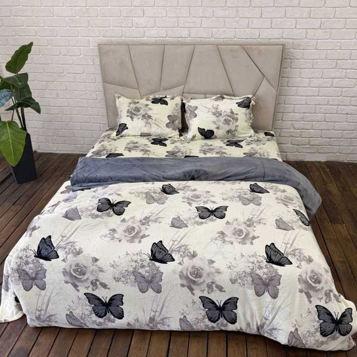 Теплі плюшеві комплекти постільної білизни євро (мікрофібра)