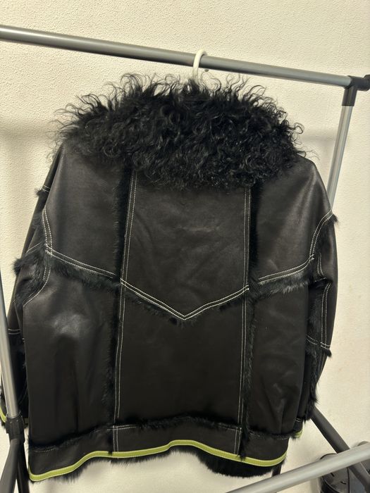 Натур дубленка куртка шкіряна з хутром лами, кролика на ОГ до 117 см