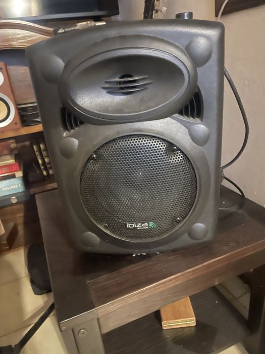 Coluna/amplificador + microfone