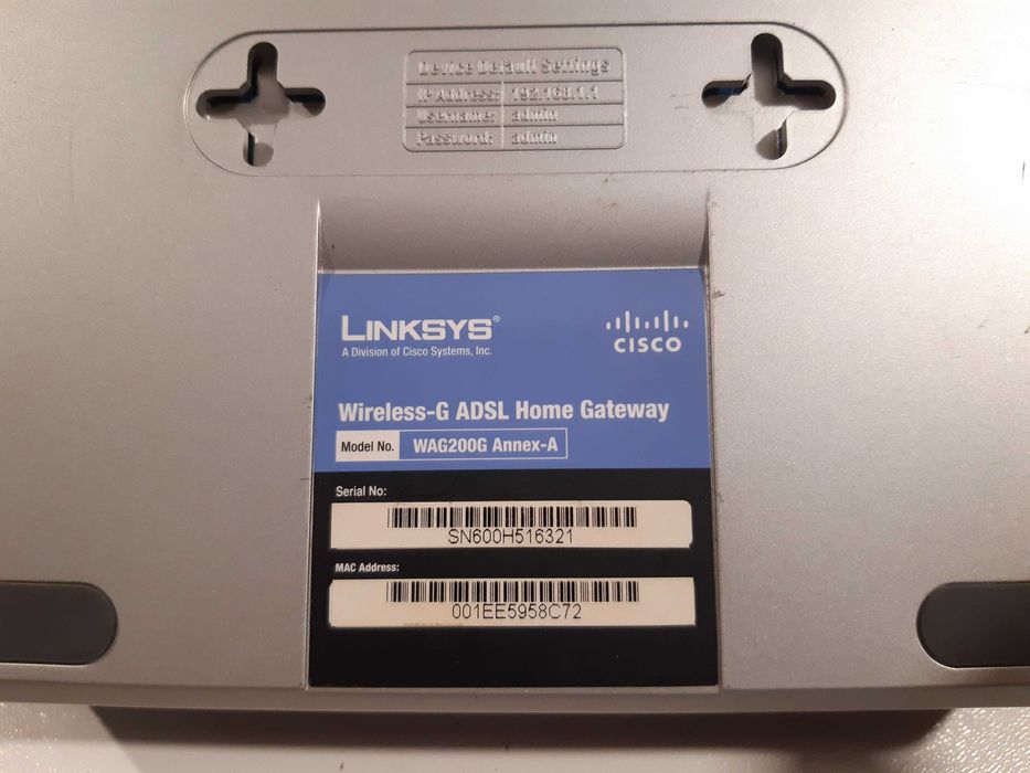 Ruter Linksys WAG200G Wireless-G ADSL .
