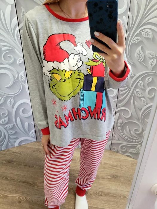 Піжама новорічна жіноча-чоловіча. Грінч. Grinch