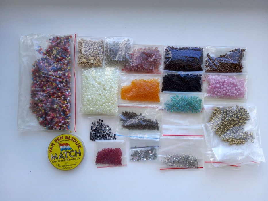 Великий сет для handmade бісер, термострази, глітер, ліска