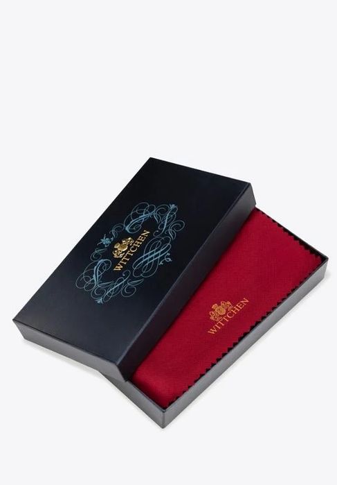 Witchen Damski portfel ze skóry lakierowanej podłużny bordowy