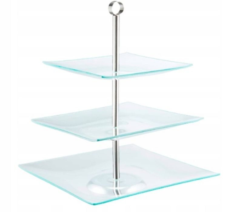 Trzy poziomowa szklana patera (etażer) na ciasto ,owoce