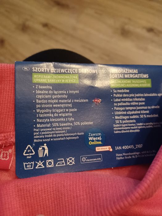 Nowe spodenki dziewczęce rozm.122/128