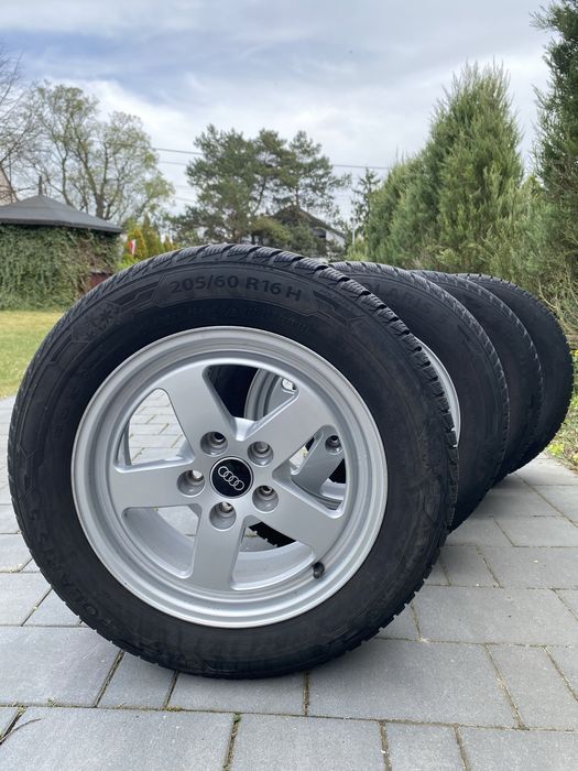 Felgi aluminiowe Audi 5x112 + opony zimowe Barum Polaris 5 2022r 8mm