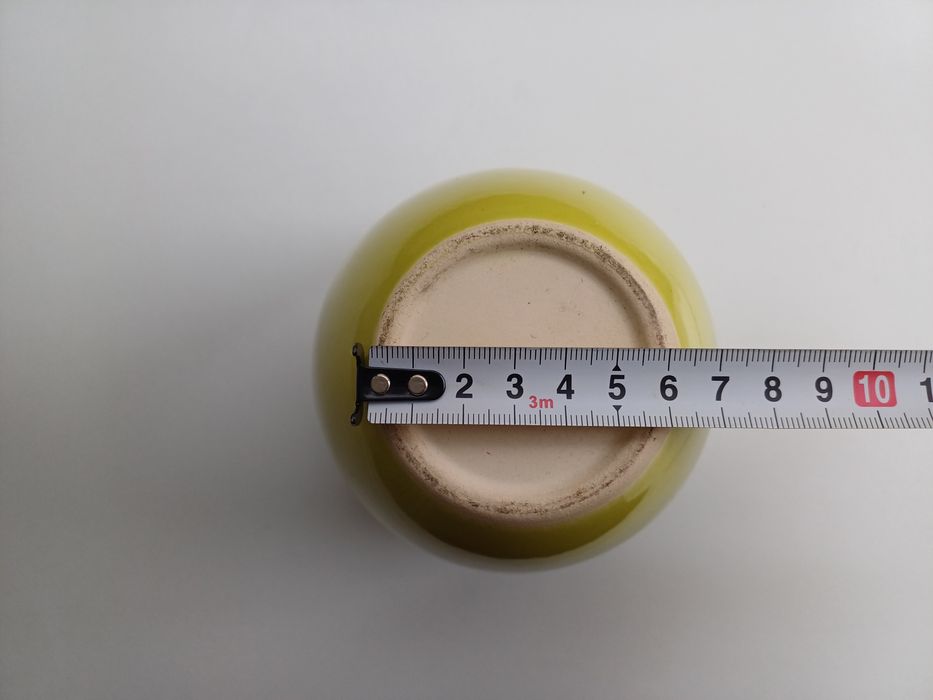 Vaso/Cache-pot alto de cor amarelo esverdeado