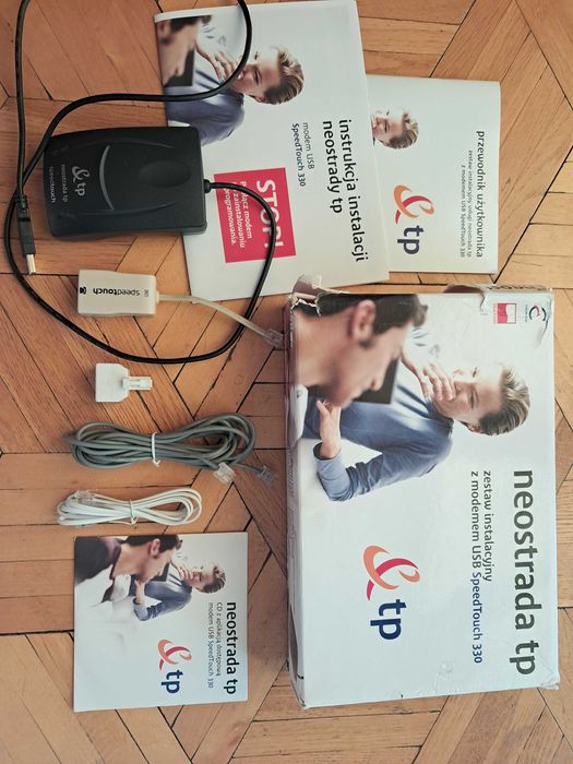 Modem USB Speed Touch 330, zestaw instalacyjny neostrady z akcesoriami