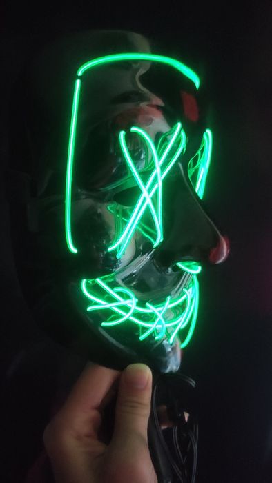 Неоновая маска (Pixel) Судная Ночь Purge Mask (зелёная)