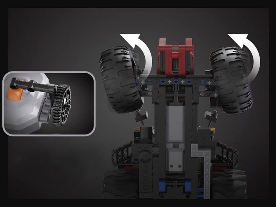 1600w1 klocki Zestaw klocków1:17 Traktor pług Zdalnie sterowany PILOT