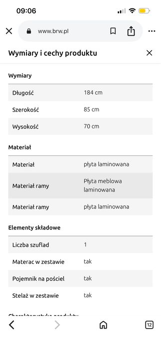 Łóżko dziecięce 180x80 bardzo dobry stan
