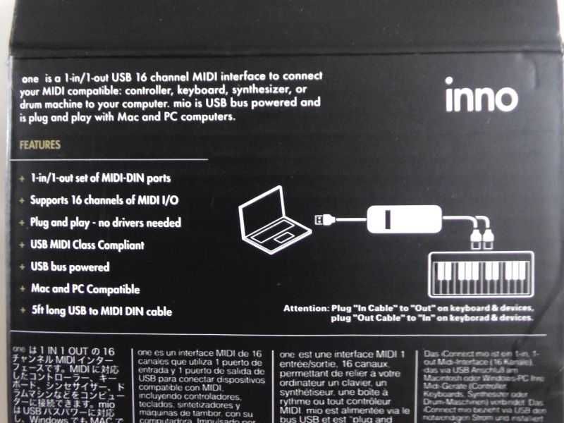 Kabel MIDI Interfejs MIDI na USB LEKATO PC  MAC Android