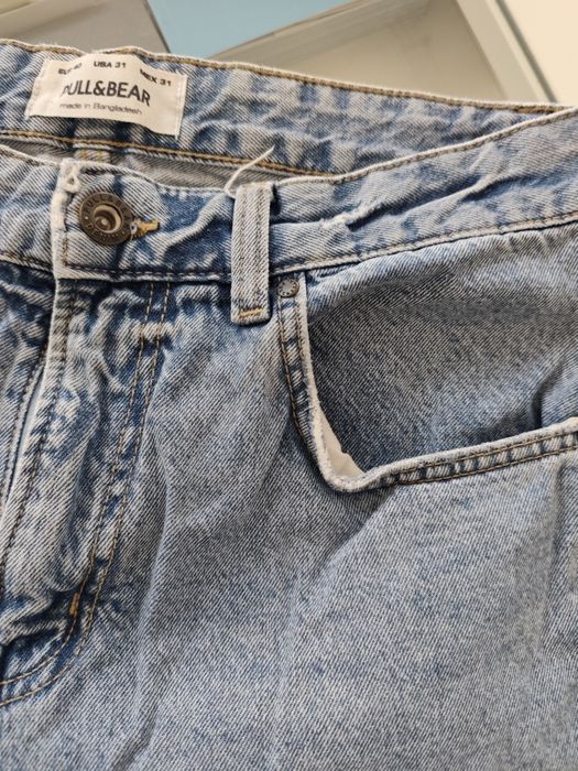 Spodnie jeans z prostą nogawka Straight vintage pull&near rozmiar 40