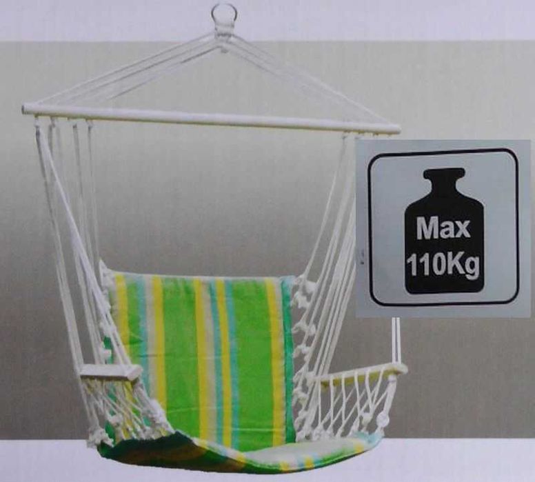 Fotel huśtawka hamak krzesło siedzisko wiszące 110kg 98x61x115cm
