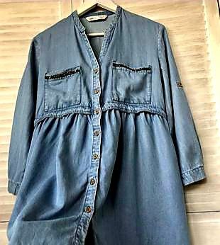 Платье рубашка джинсовое ZARA