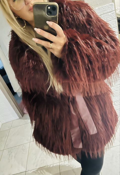 Lama bordo wino jesień IDEALNA M/L