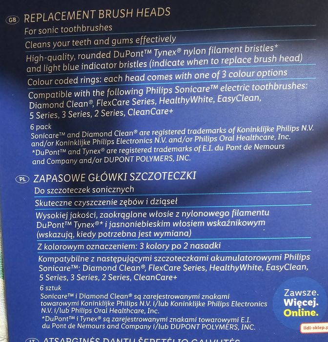 Nevadent zestaw końcówek końcówki główki do szczoteczki sonicznej 6szt