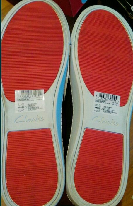 Clarks р.40 из нубука кеды на липучках