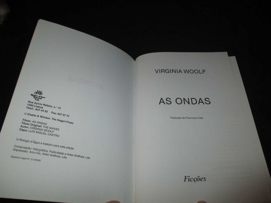 Livro As Ondas Virginia Woolf Relógio D'Água