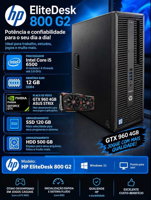 Torre i5 + 12Gb Ram + GTX 960 4Gb + SSD + HDD