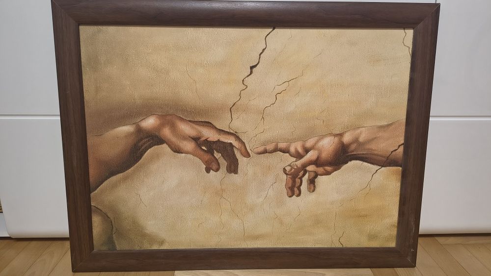 Obraz Michała Anioła stworzenie Adama 80cmx60cm