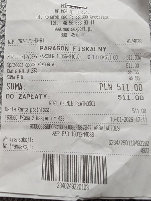 Mop elektryczny Karcher