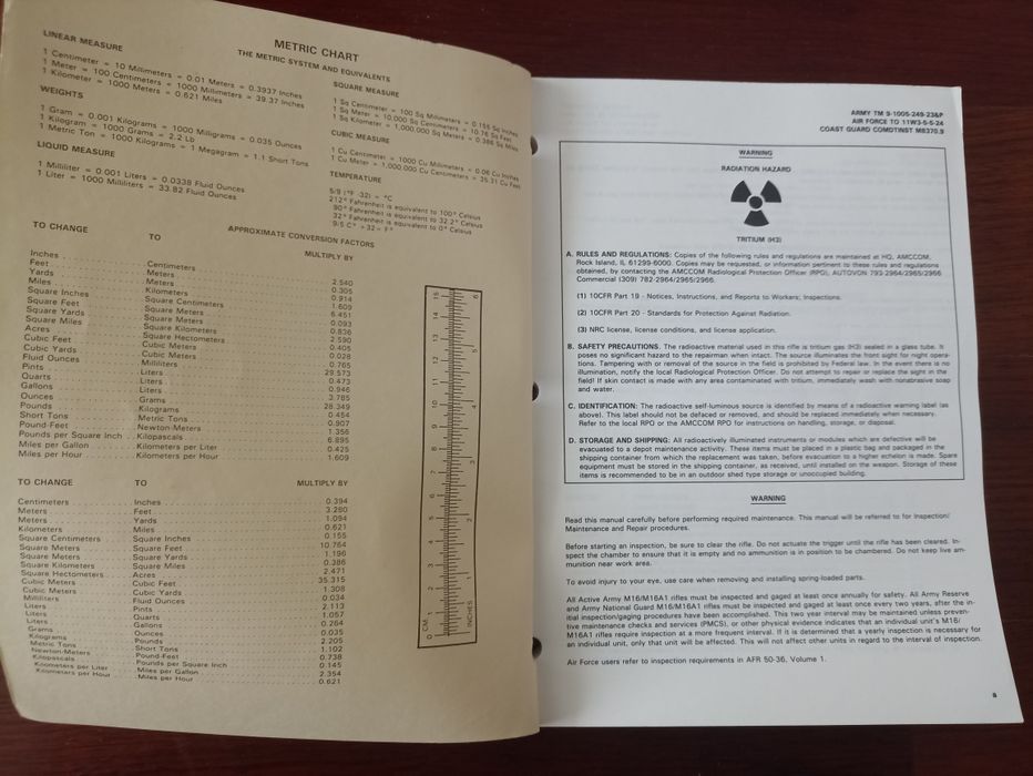 Livro manual técnico carabina M16