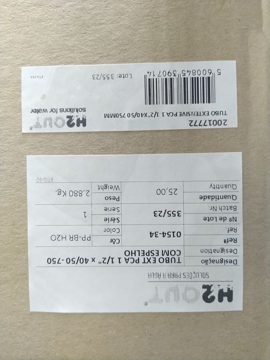 Tubo extensível com sifon e espelho