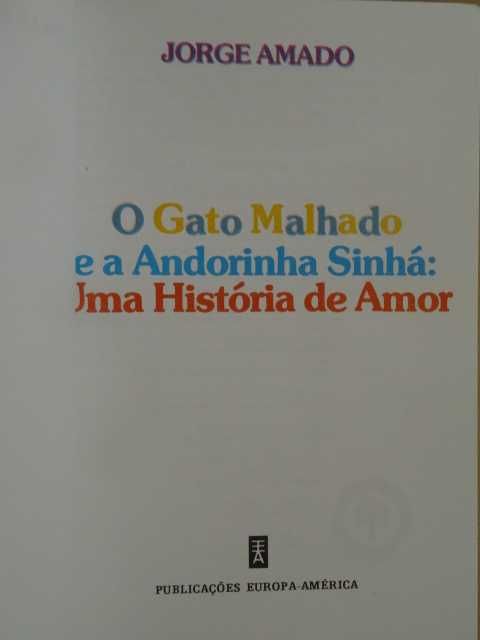 O Gato Malhado e a Andorinha Sinhá de Jorge Amado