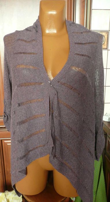 Marks&Spencer dzianinowy ażurowy sweterek NARZUTKA