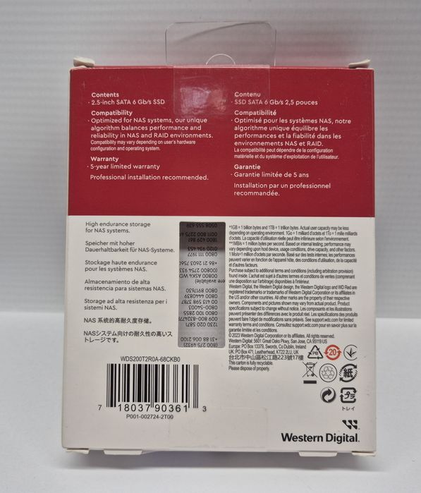 Dysk WD RED SSD 2 TB Sata SA500 2.5", Komis Jasło Czackiego