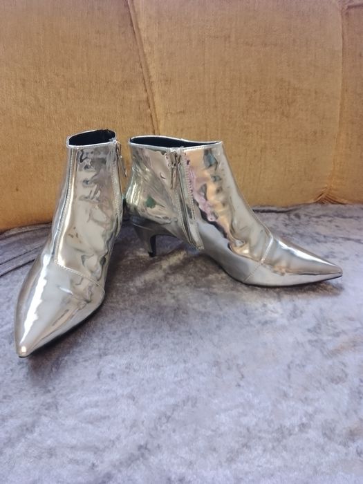 Srebrne botki Zara 37