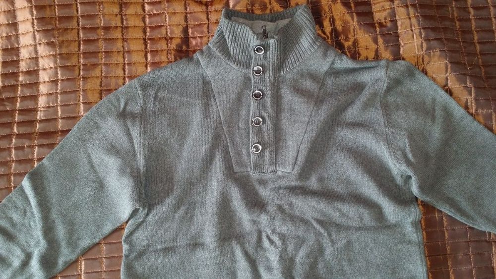 NEXT sweter szary rozpinany bawełna XL