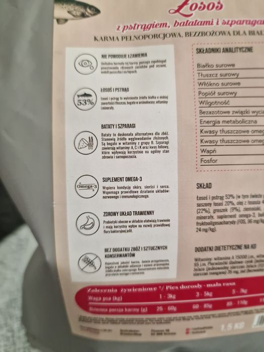 Lovi food dla białych psów,łosoś z pstrągiem