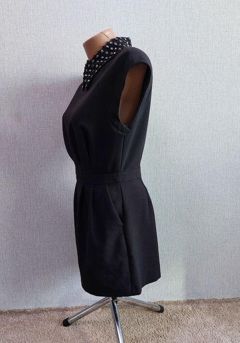 Черный комбинезон ромпер Warehouse с воротником. 44 р. UK 10, M.