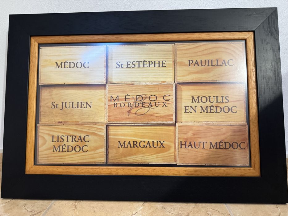 Quadro das sub-regiões viniculas de Bordeaux