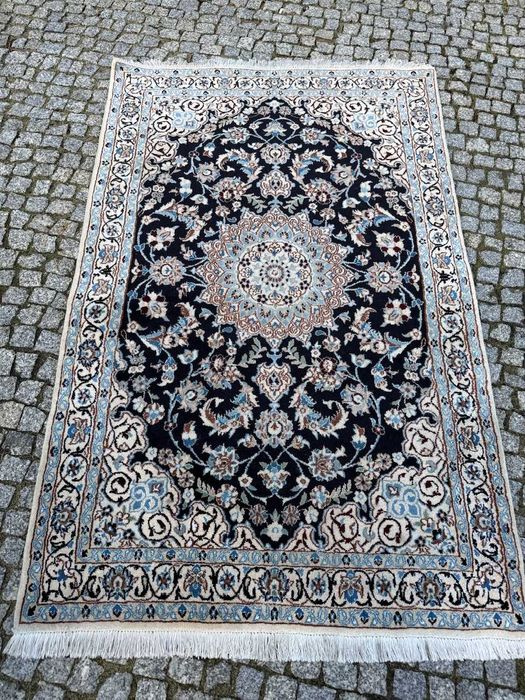 Dywan kaszmirowy perski z jedwabiem Iran Nain 185x115 galeria 12 tys