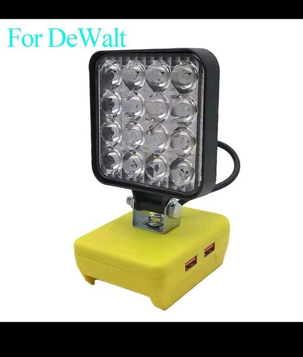 Фонарь прожектор 8 Вт под АКБ DeWalt 18В+ USB