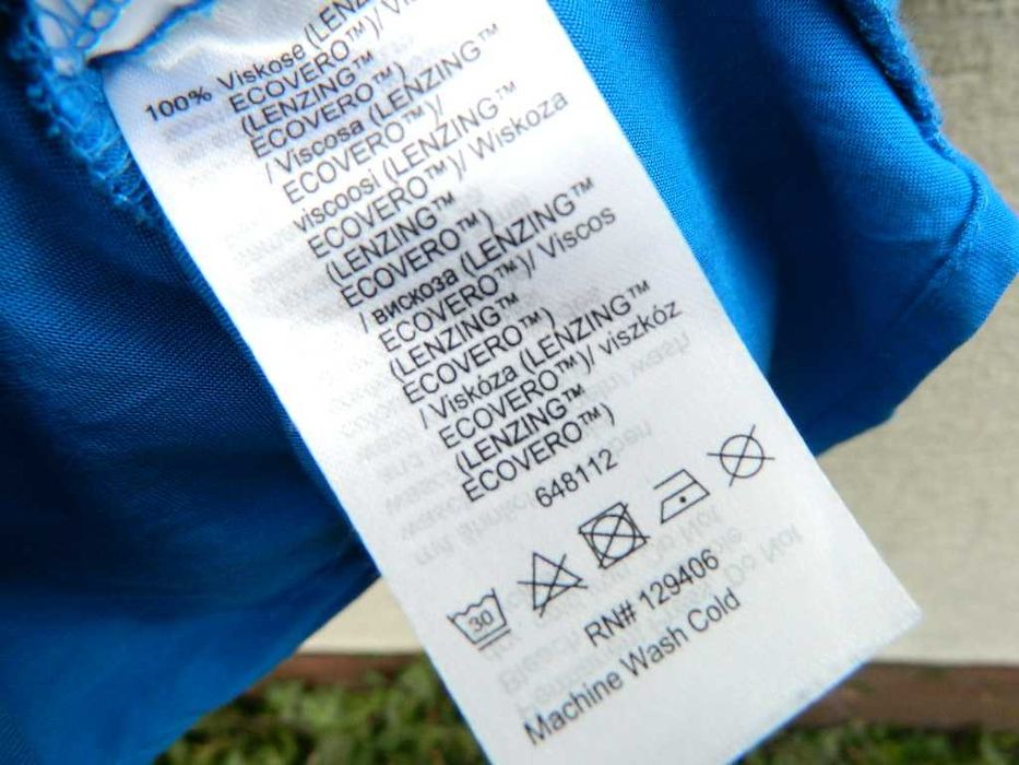 Błękit królewski, asymetryczna niebieska tunika 40/L