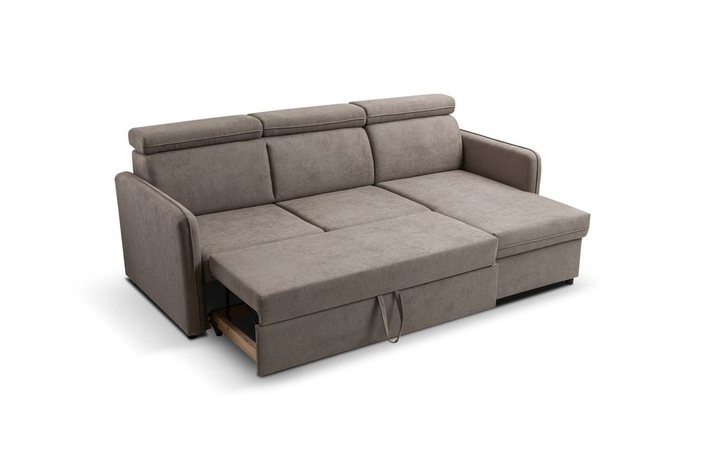Narożnik BARCELO MINI 220 x 140 - funkcja spania, pojemnik, ruchome zagłówki