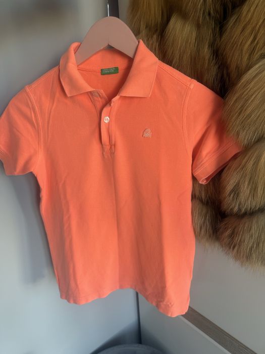 Benetton t-shirt polo bluzia z kołnierzykiem XS